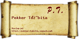 Pekker Tábita névjegykártya